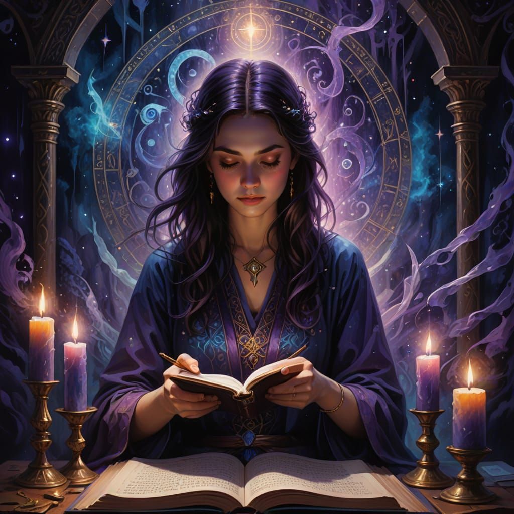 Sorceress in Mystic Realism Style