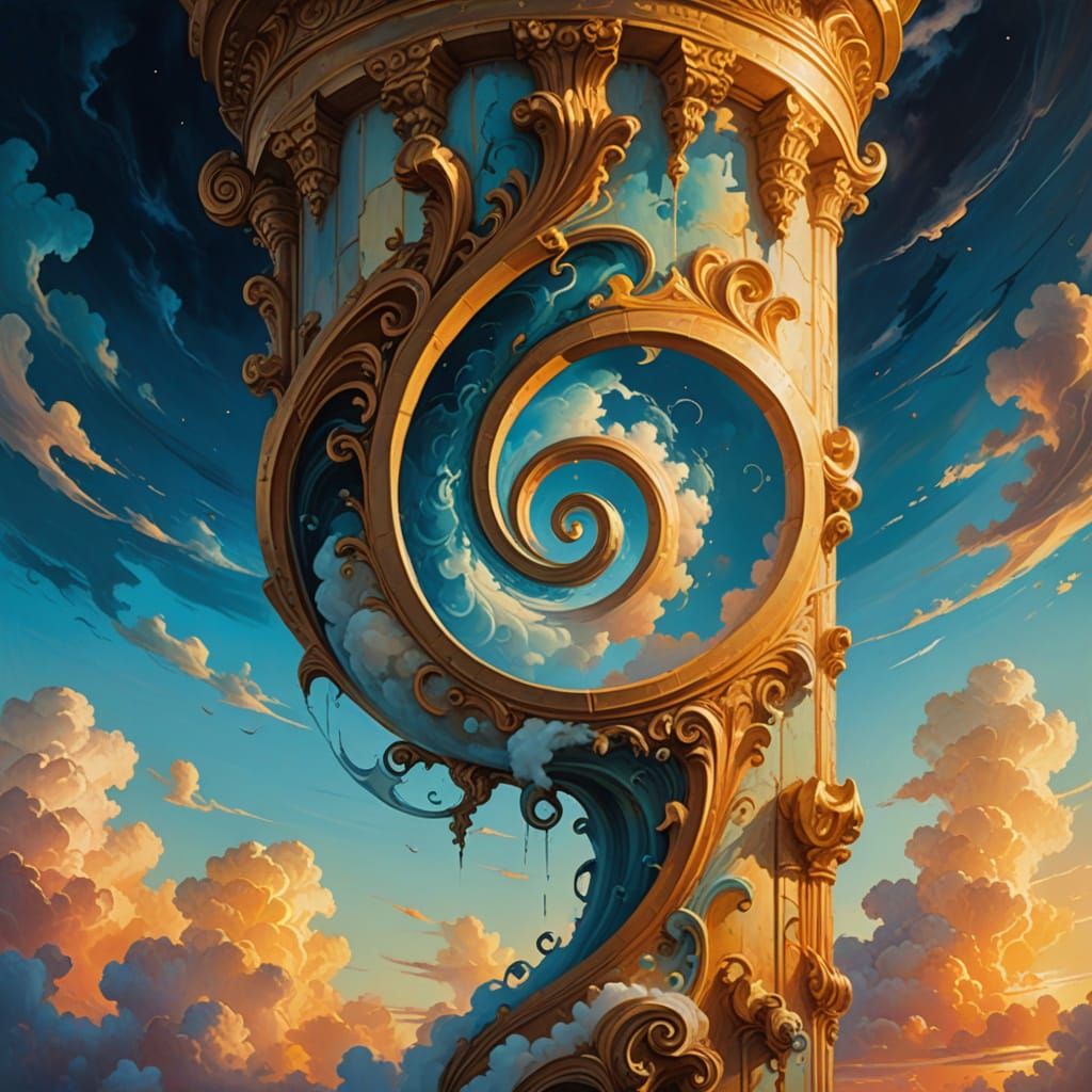 Ethereal Pillar in Dreamlike Landscape