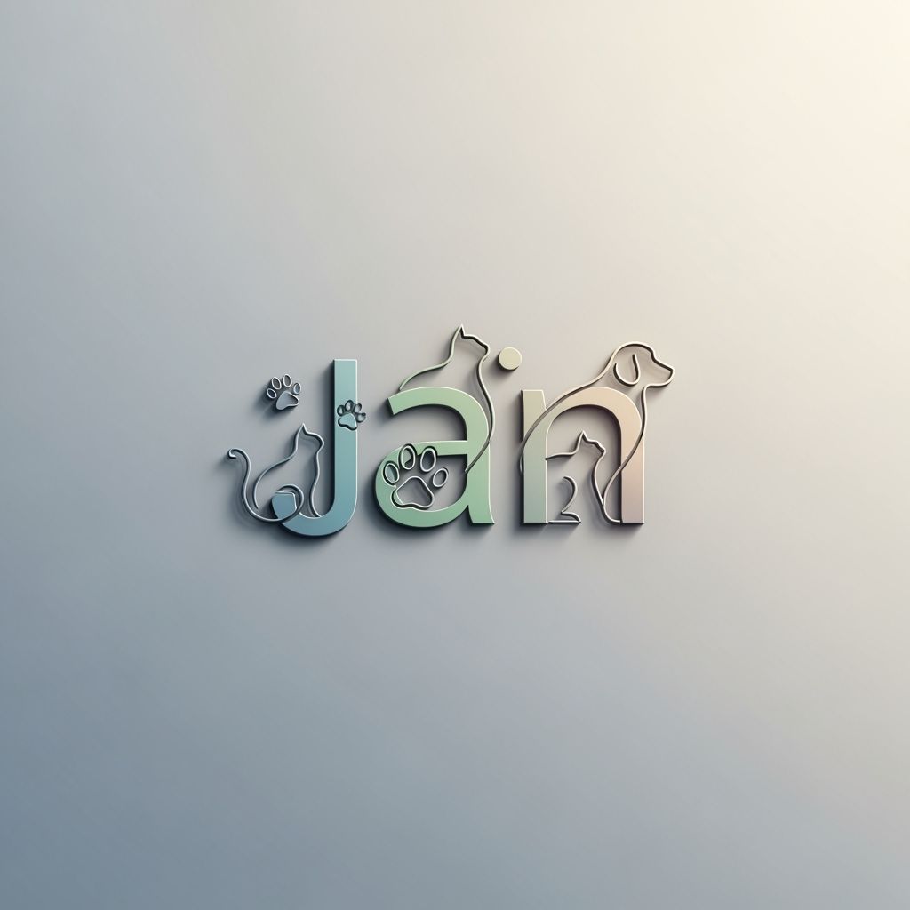 Modern 3D Minimalist Logo for Pet Store 'Jan'