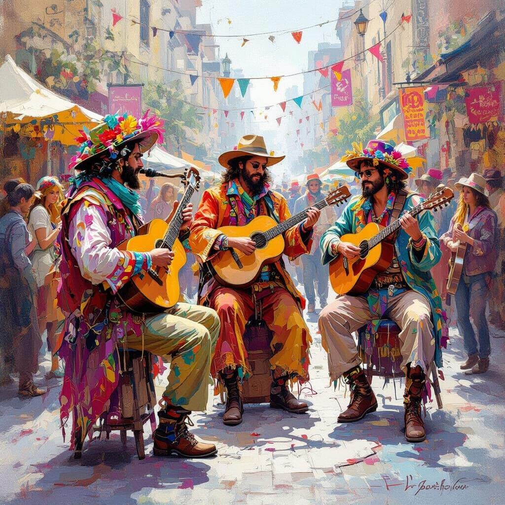 Bohemian Performers at Urban Festival with Eclectic Instrume...