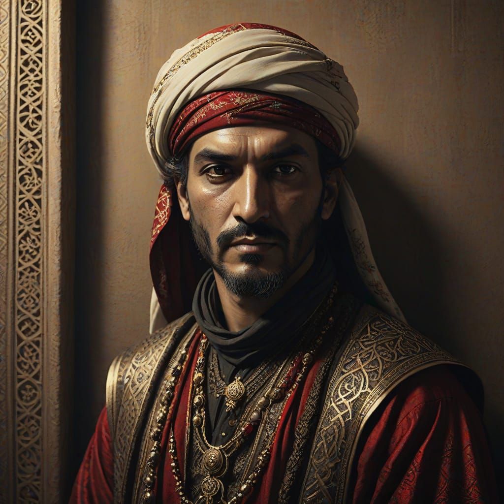Turkish Pirate in Sepia Grandeur