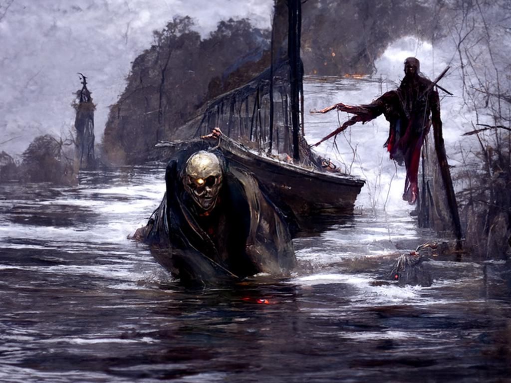 Ferryman of the Dead Crossing Styx in Sinister Style