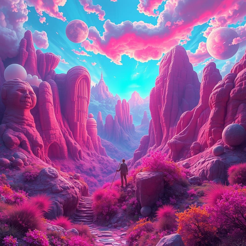 Ethereal Landscape in Surreal Digital Art Style