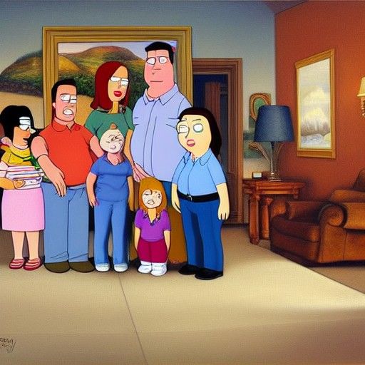 Family Guy: Oil Painting in Gurney Style