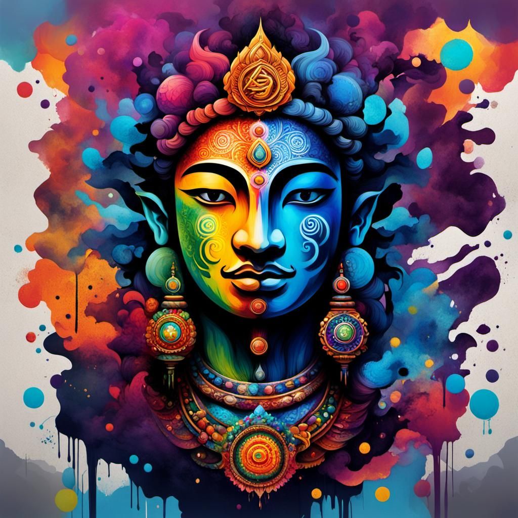 Shiva and Shakti United: Himalayan Chakra Graffiti Art