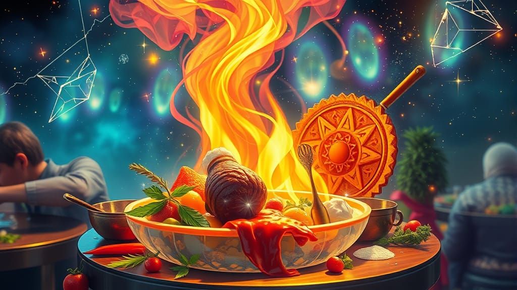 Magical Cuisine for Happiness in Holographic Astral Style