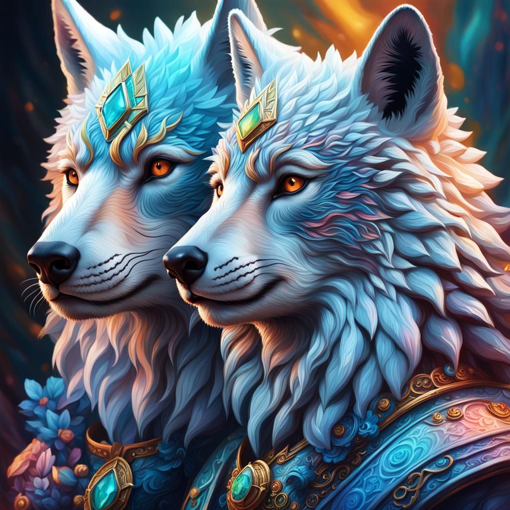 Hyperrealistic Vulpine King and Queen Portrait