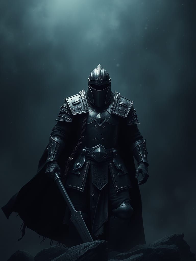 Armored Warrior Emerges from the Darkness