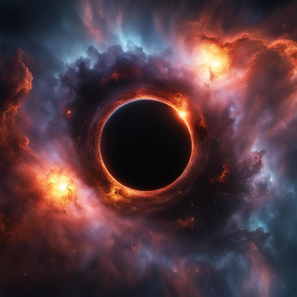 Nebula with Black Hole: Detailed Matte Painting