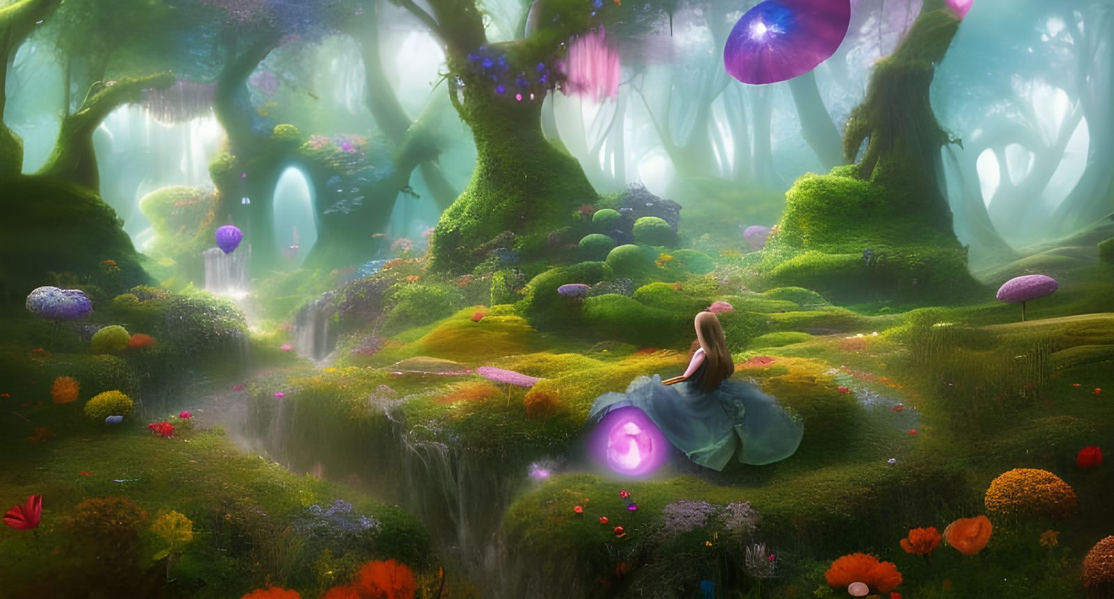 Psychedelic Alice in Wonderland Dreamscape: Fantasy Portal
