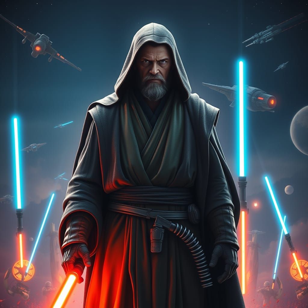 Jedi Knight in a Star Wars Matte Painting