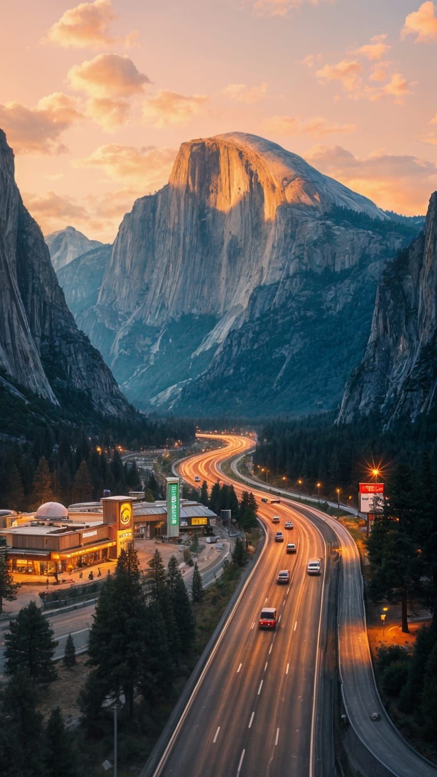 Yosemite Valley Superhighway in Art Nouveau Style