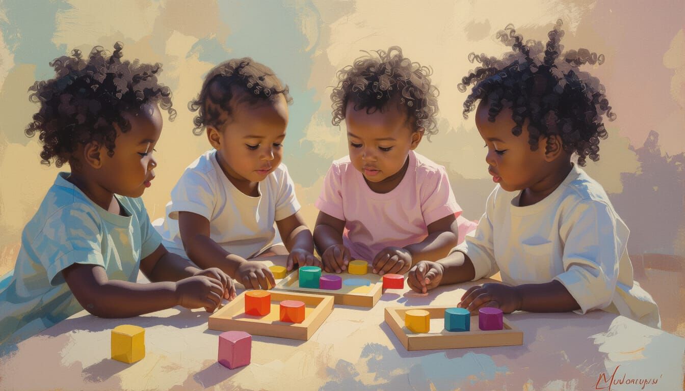 Montessori Toddlers in Pastel Dreamscape
