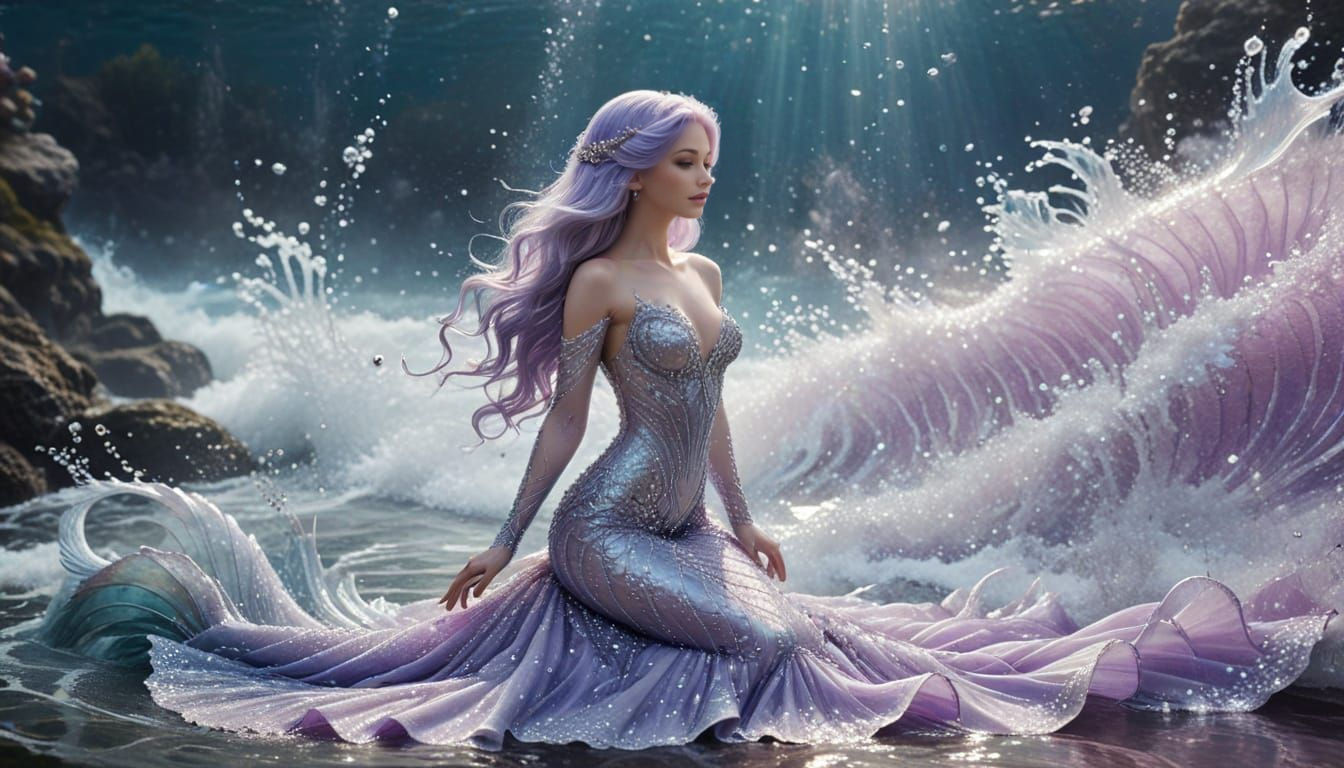 Surreal Sci-fi Mermaid Princess Shines in Celestial Gown