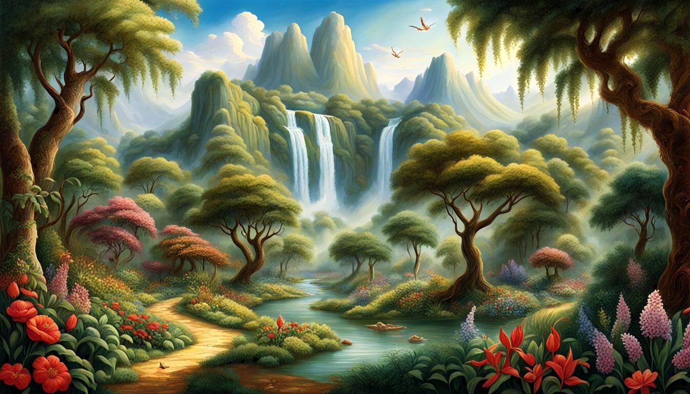 Lush Garden of Eden: A Tranquil Paradise