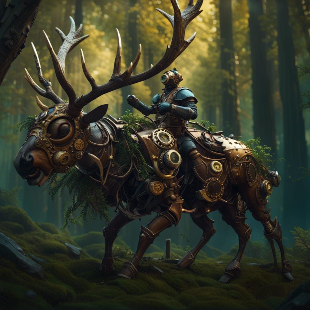 "Armored steampunk Elk