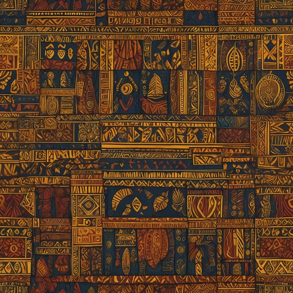 Ghana Patterned Cloth in Detailed Matte Painting