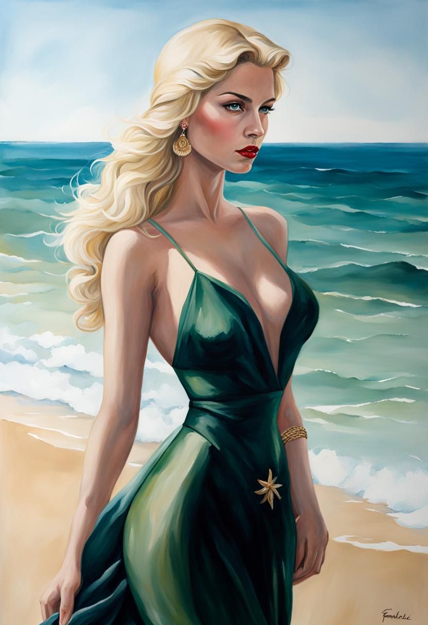 Arabelle Raphael Inspired Watercolor Painting of Woman