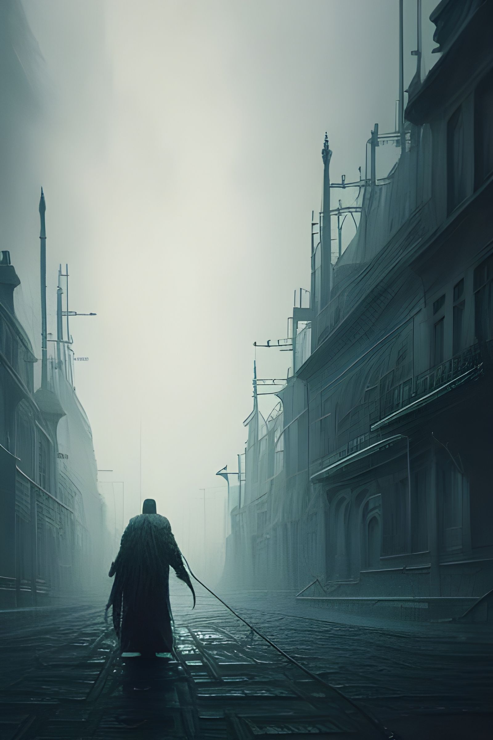 Epic Ink Painting in Modern European Style
