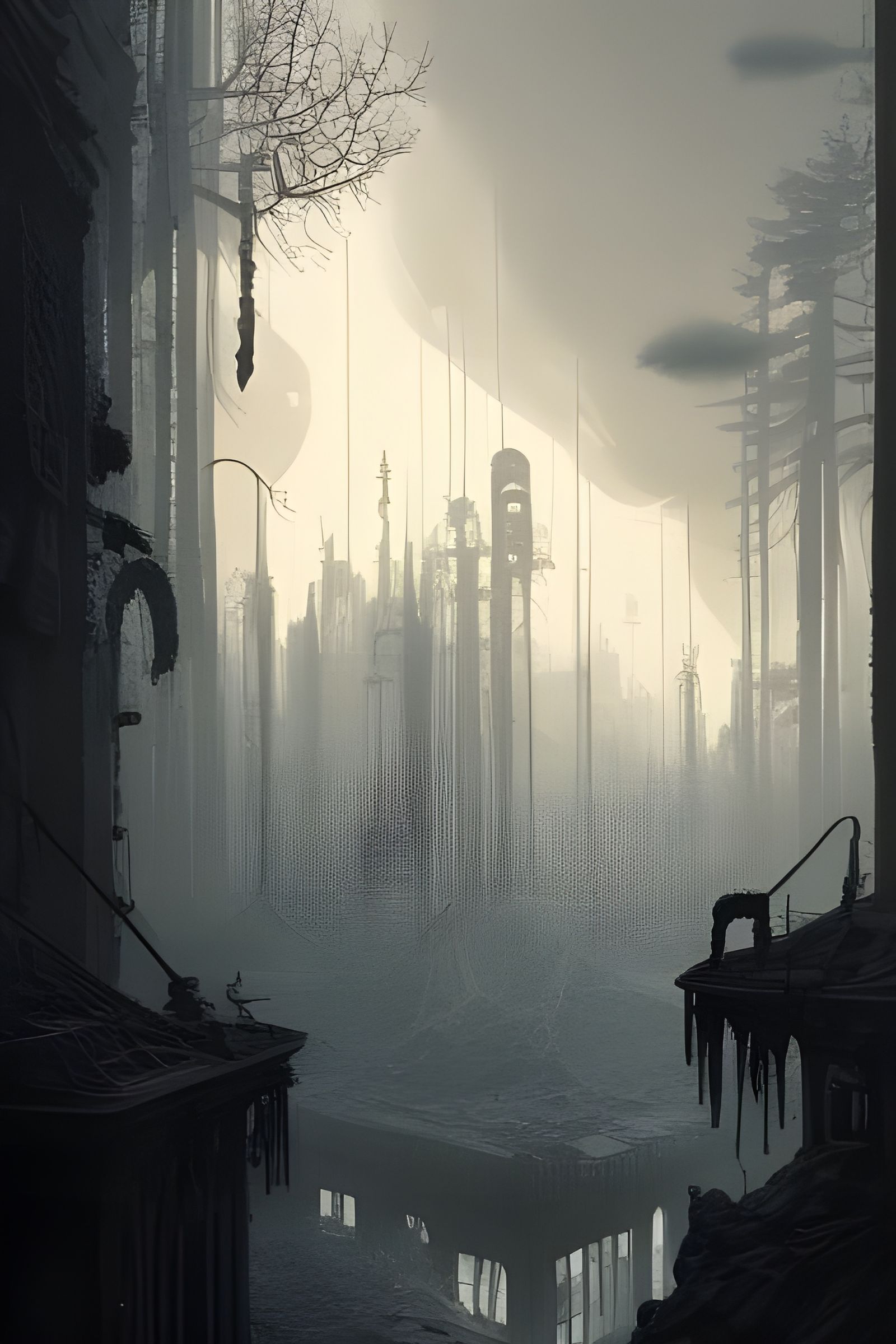 Epic Modern European Ink Painting
