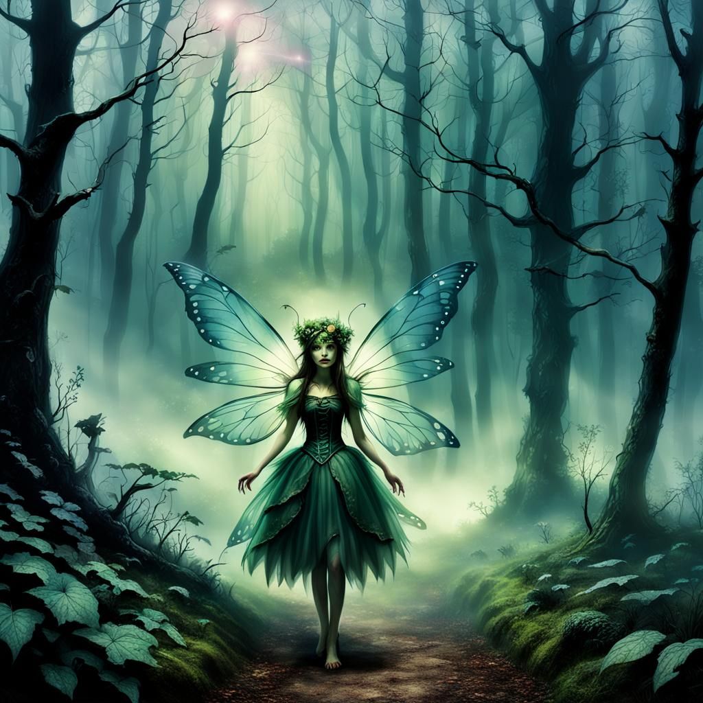 Frightful Fairy in Foggy Forest Fantasy