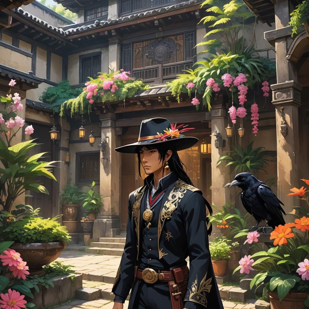 Mesoamerican Warrior in Anime Style