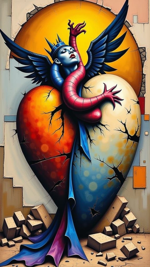 Surreal, Heartbroken Figure Amidst Ruins, in Dark Byzantium ...