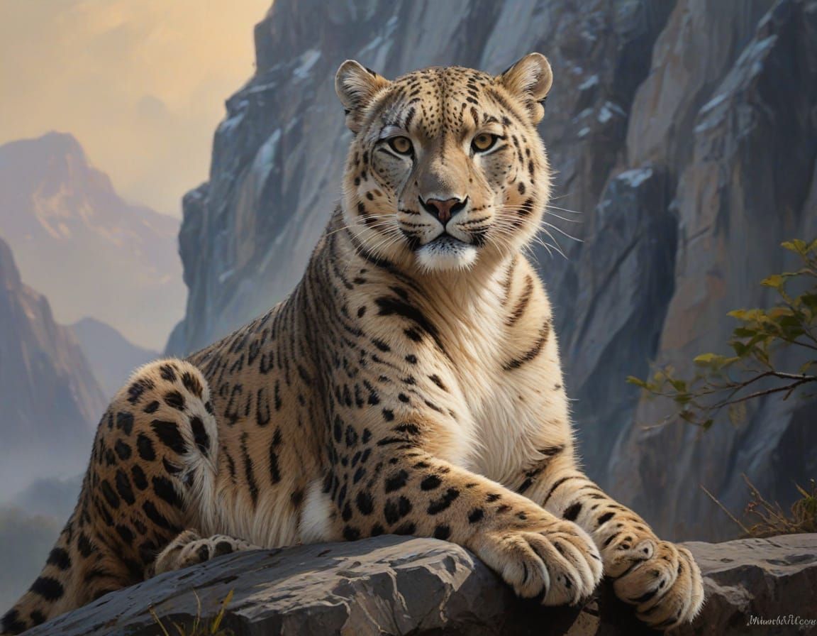 Regal Snow Leopard in Warm Himalayan Light