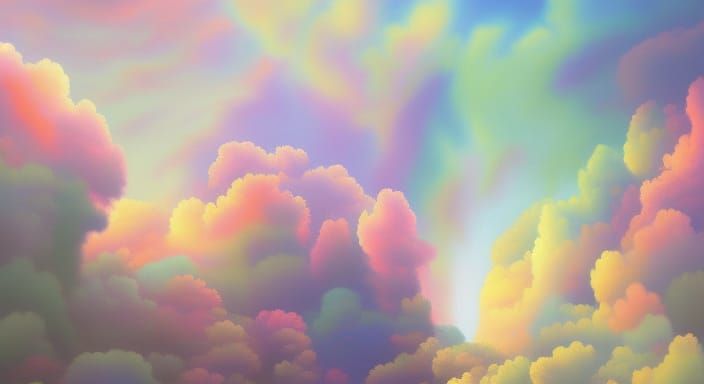 Almost Paradise Painting with Volumetric Lighting