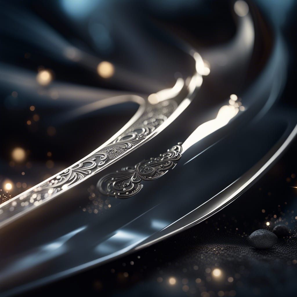 Photorealistic Crescent Moon Blade in Silver Steel