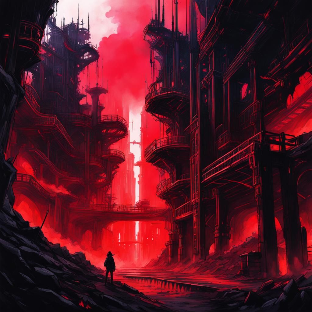 Infernal Dungeon in Cyberpunk Vaporwave Style