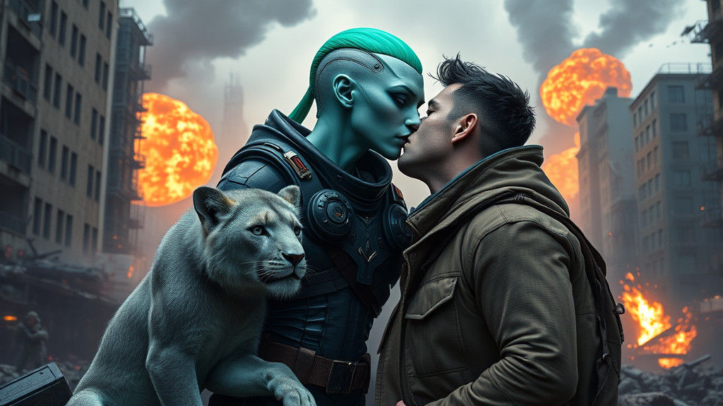 Alien Romance in Dystopian Cityscape