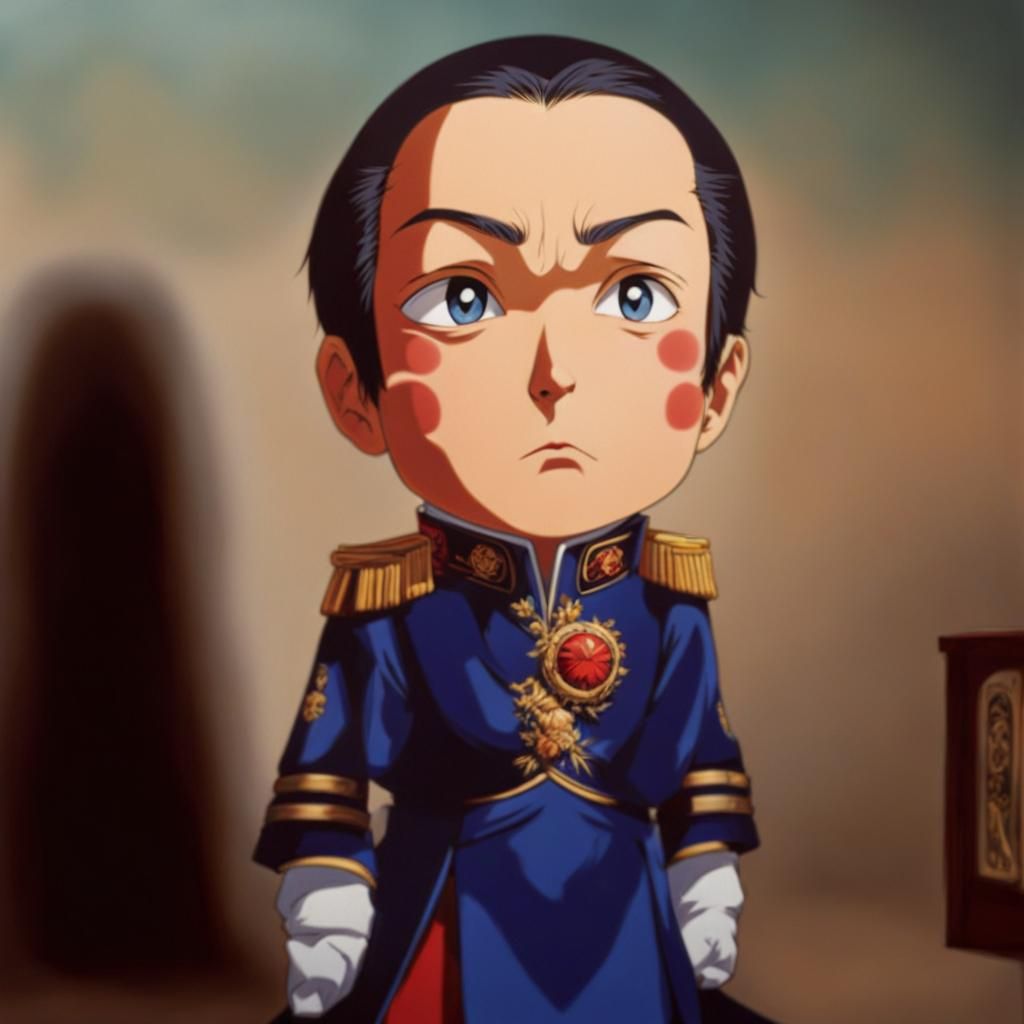 Chibi Napoleon Bonaparte Gouache Anime Art
