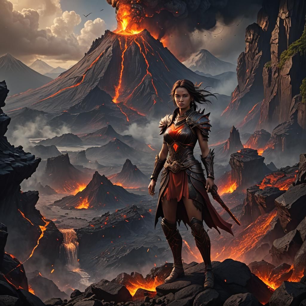 Volcano Goddess: Detailed Fantasy Art in Unreal Engine