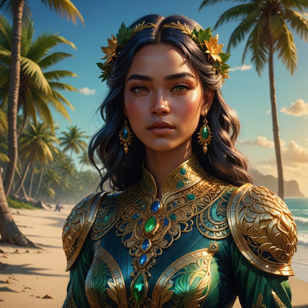 Ethereal Fantasy Beauty Basks in Sunlit Serenity