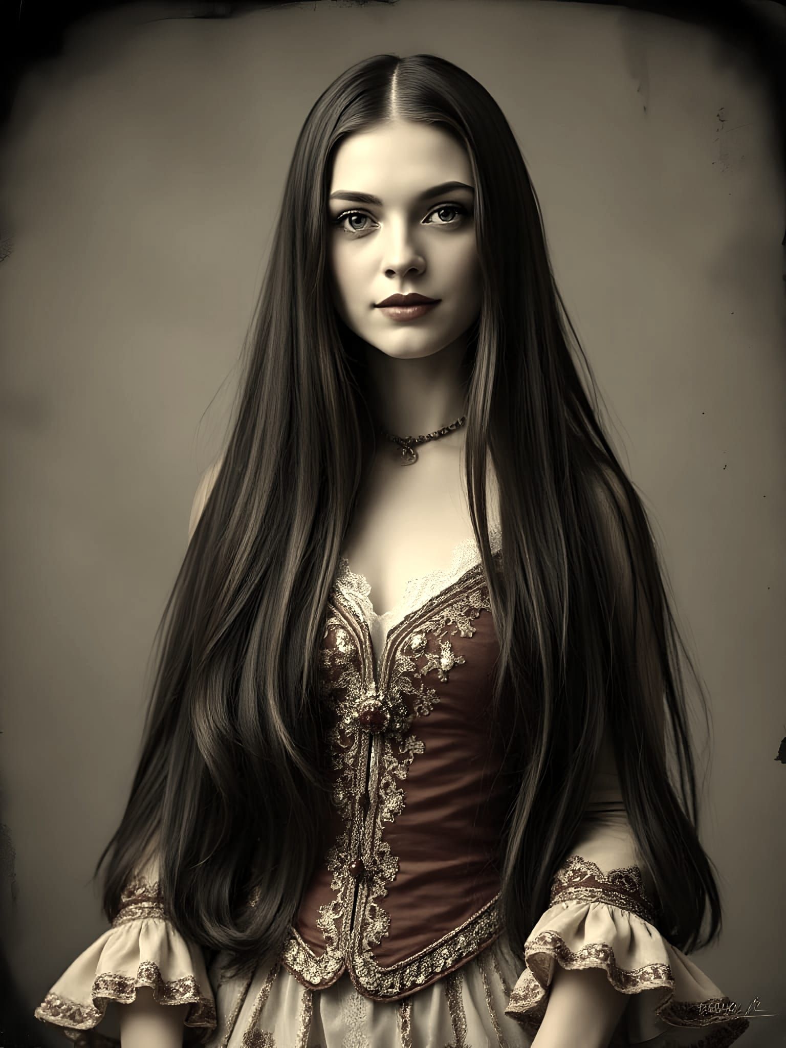 Victorian Siren in Elegant Belle Époque Attire