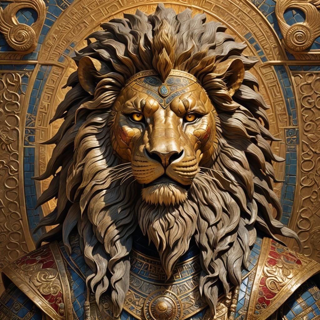 Ancient Mesopotamian Royal Lion Demon Ušumgallu Portrait