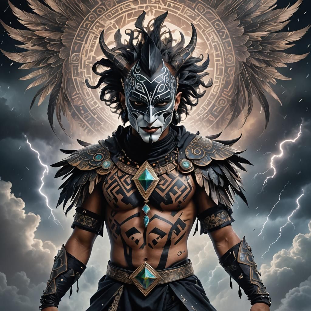 Mystical Thunderbird Observes Tattooed Jester Dance