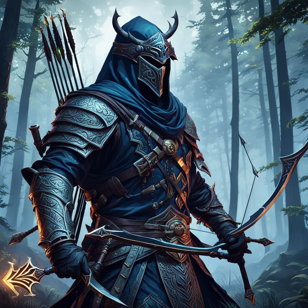 Masked Archer: Dark Fantasy Forest Protector