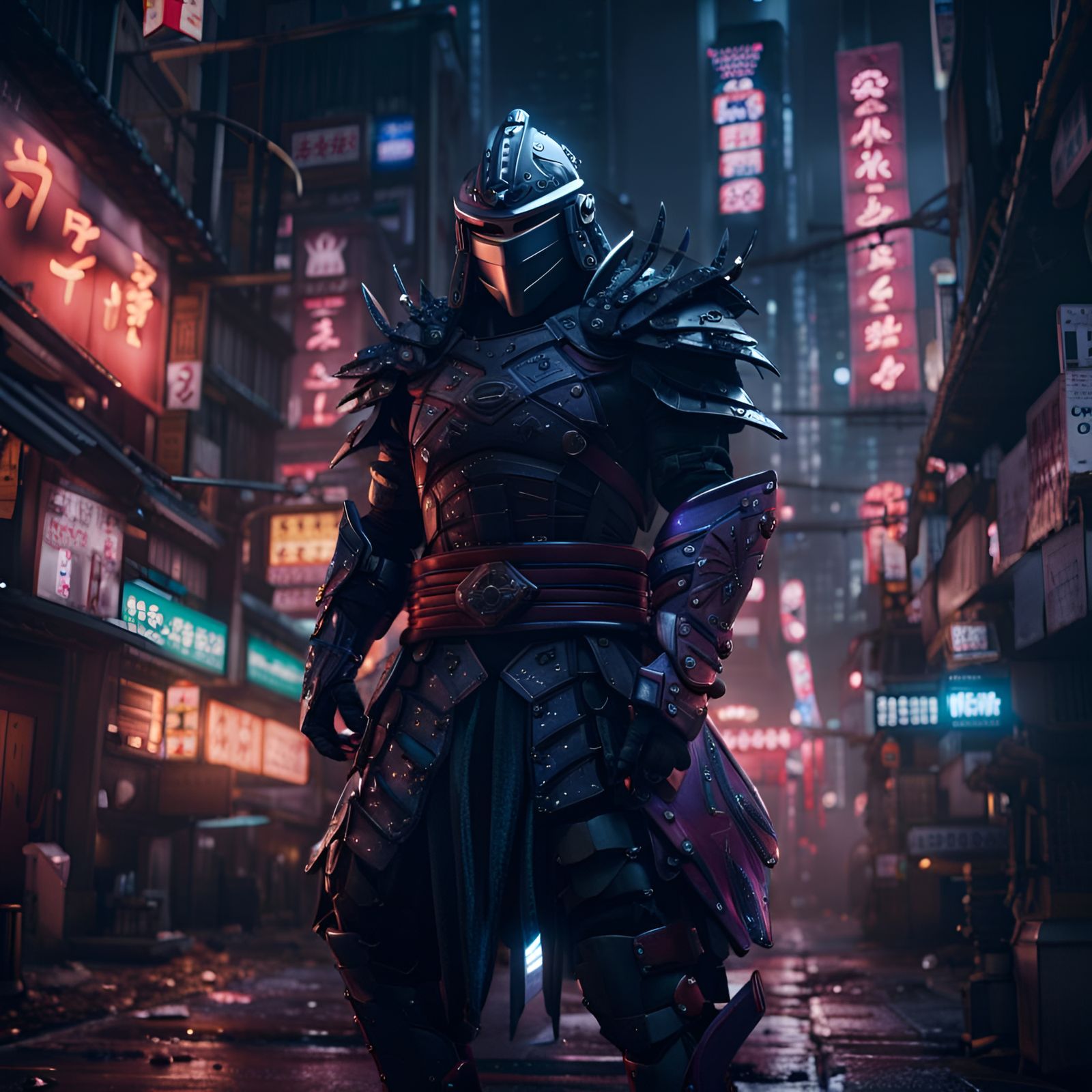 Shredder in Tokyo at Night in Detailed Matte Painting
