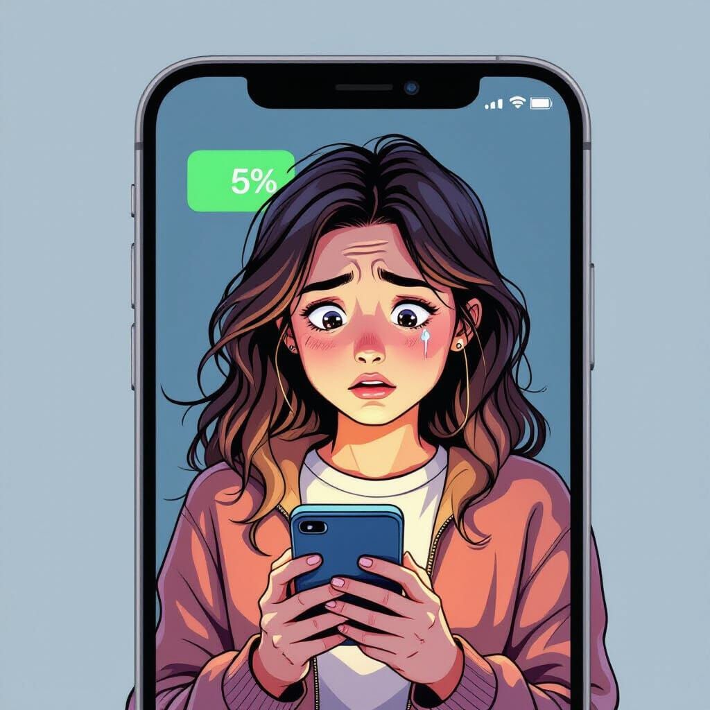 Teenager Distraught Over Low Phone Battery