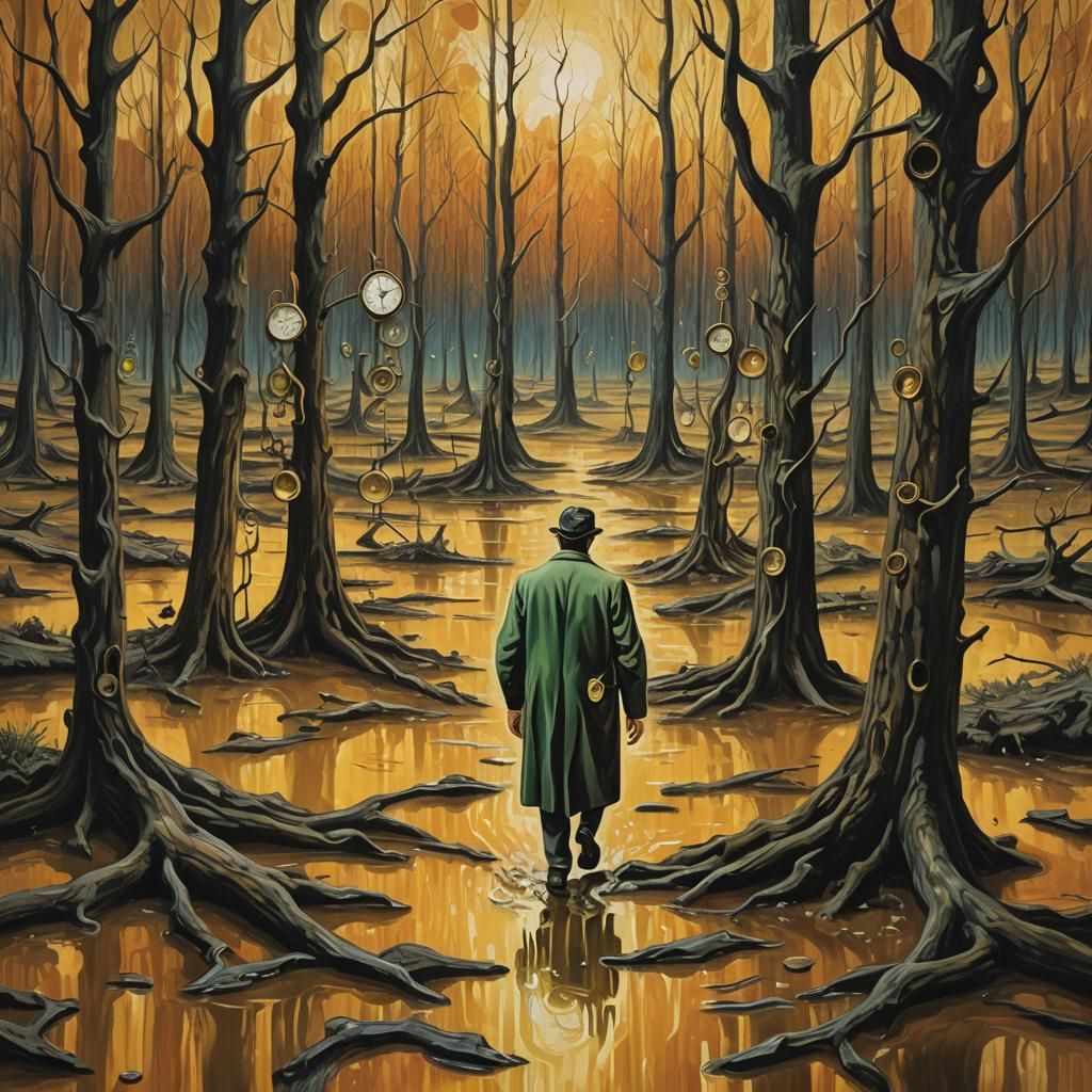 Surreal Forest Disappearance in Dutch Master Style
