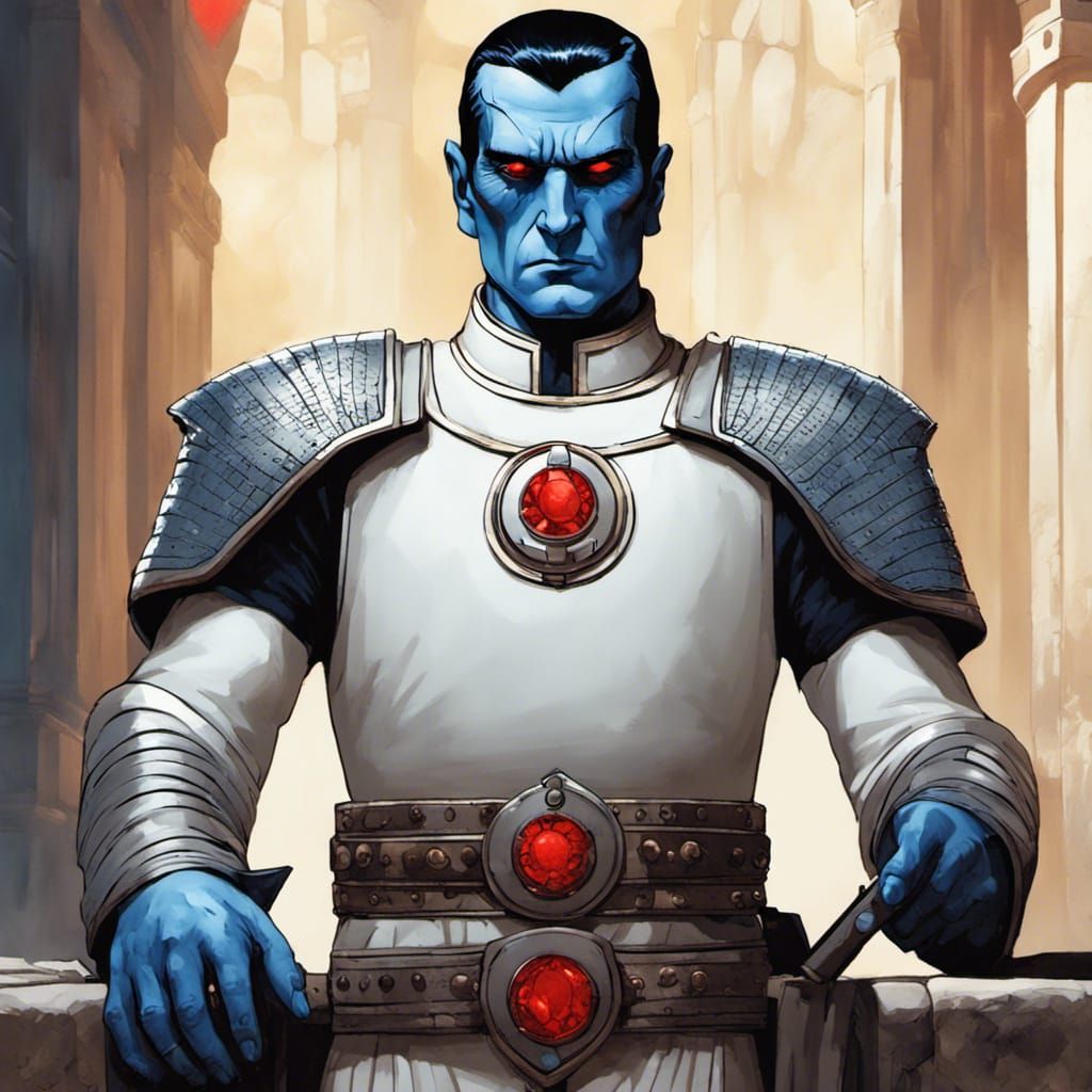 Grand Admiral Thrawn in Medieval Armor