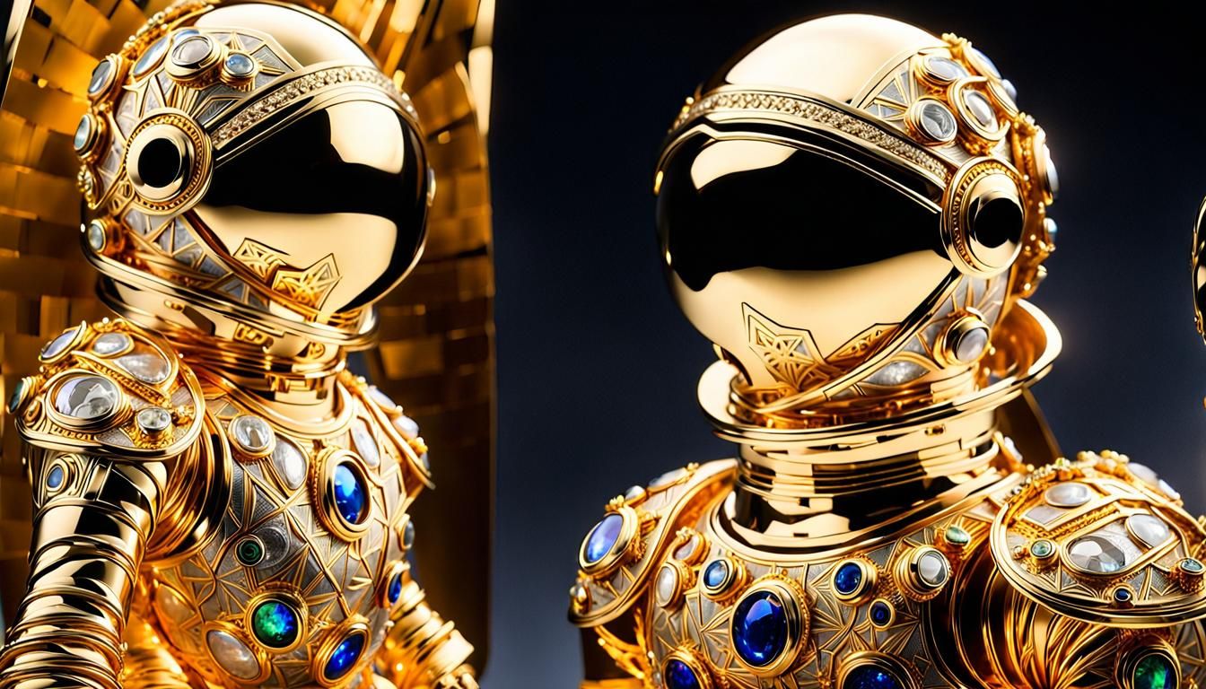 Radiant Entity in Spacesuit with Luminous Award