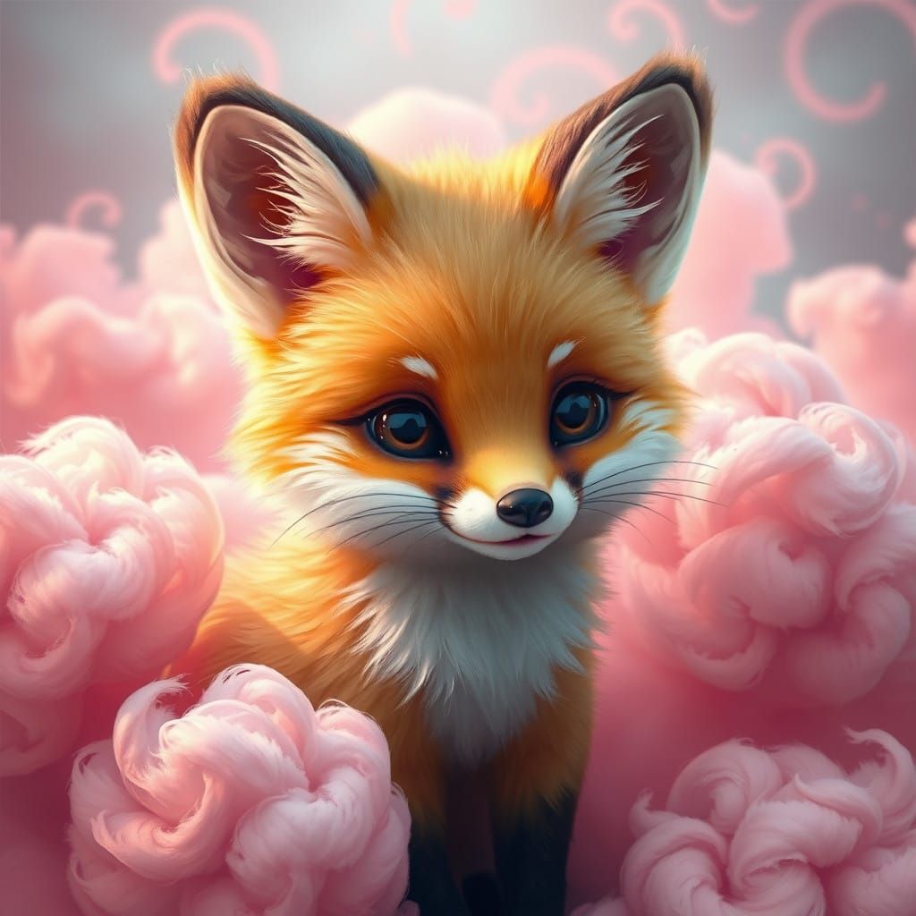 Whimsical Fox in Pastel Paradise
