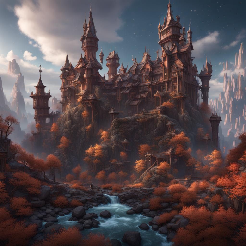 Detailed PS5 Matte Painting in Fantasy Style