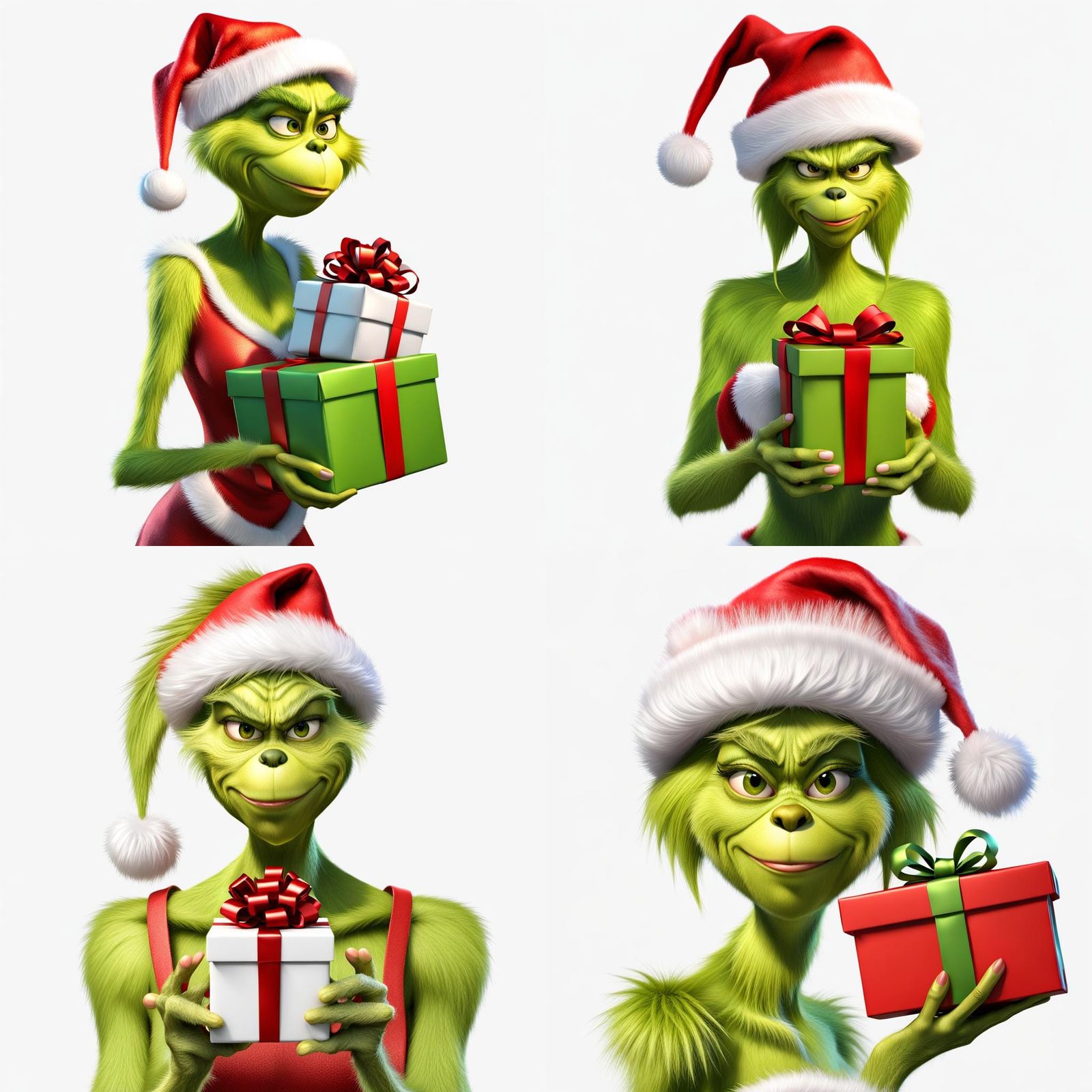 Grinch with Santa Hat in 3D DAZ Style
