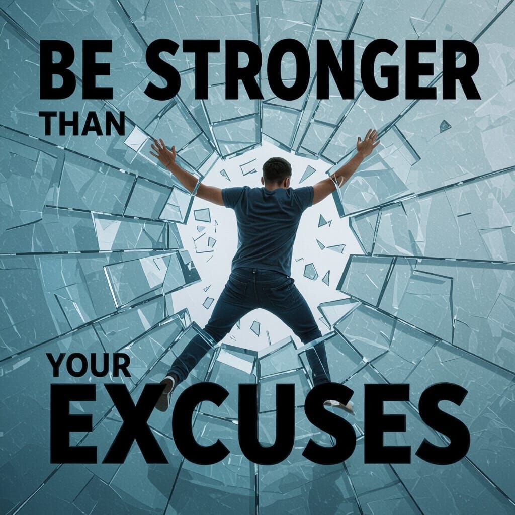 Motivational Image: Breaking Through Excuses
