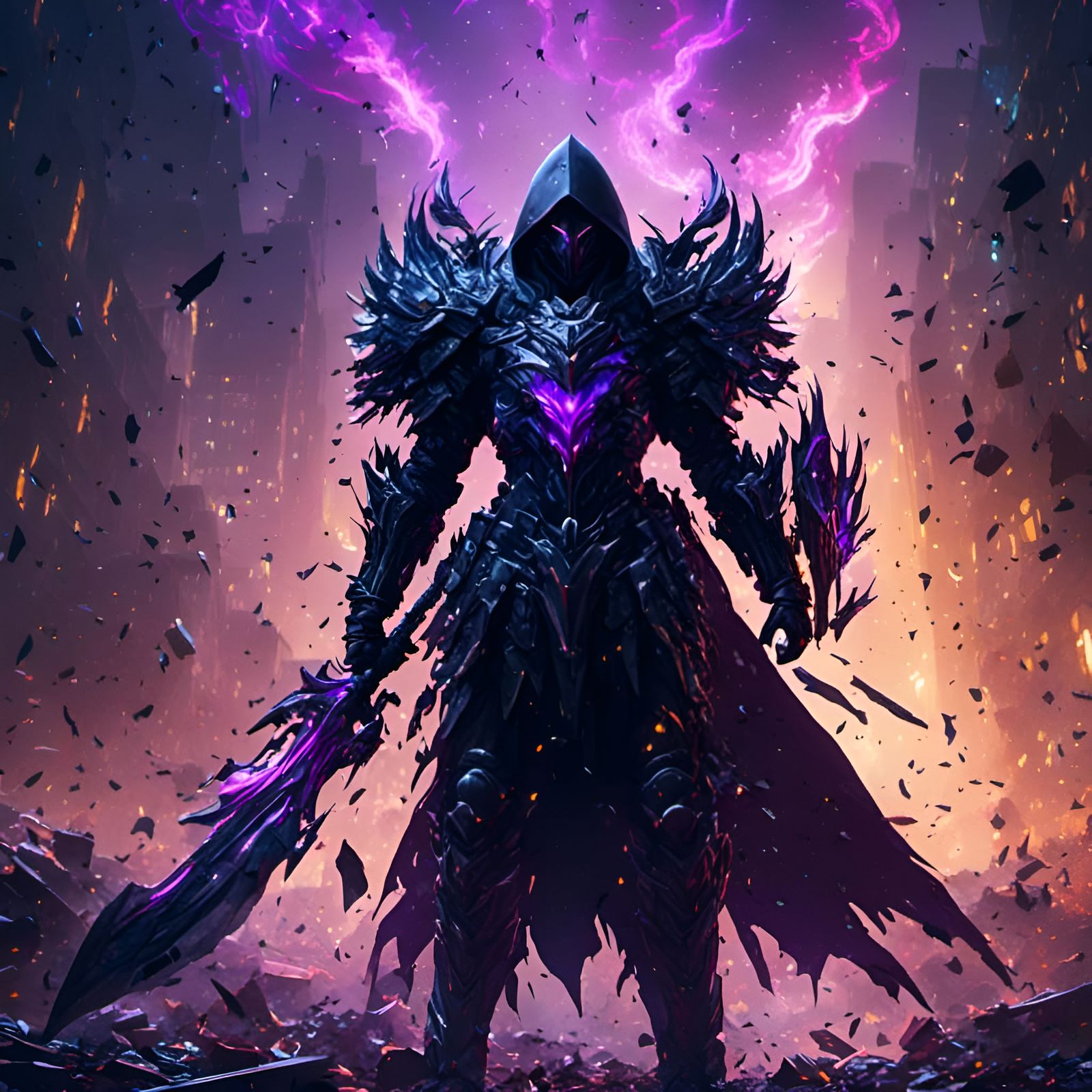 Cosmic Knight in Battle Armor with Mace