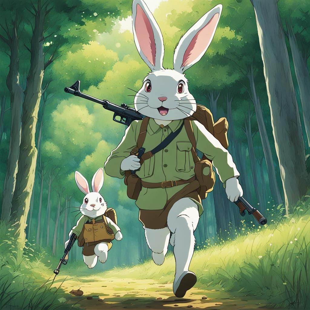 Rabbit Chases Hunter: Anime-Style Key Visual